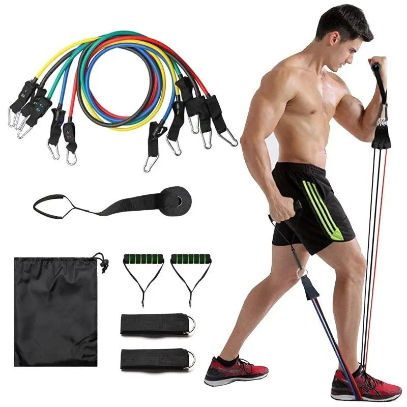 11-Piece Resistance Band Workout Set Fitness-5