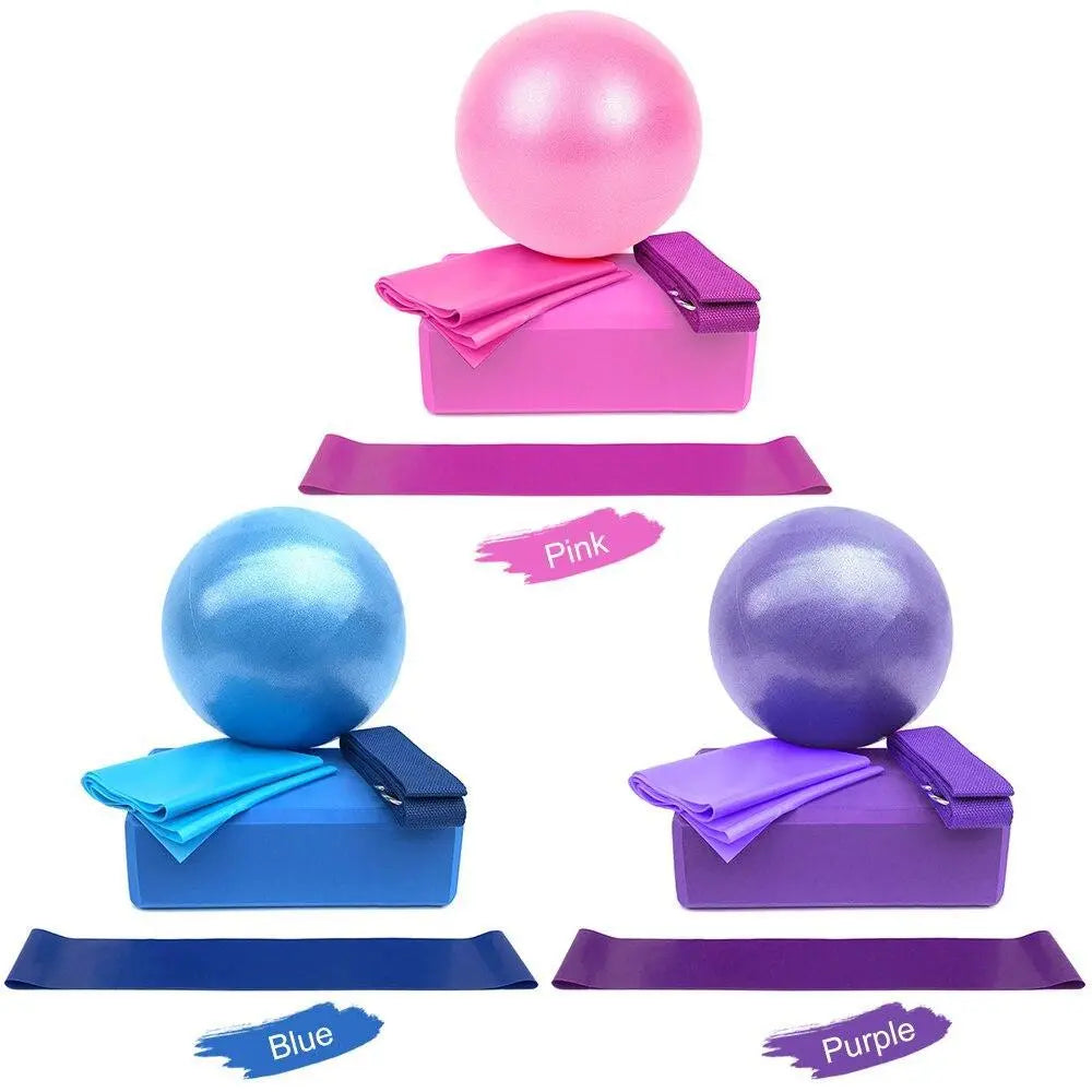 5-Piece Yoga Ball & Block Set Fitness-5