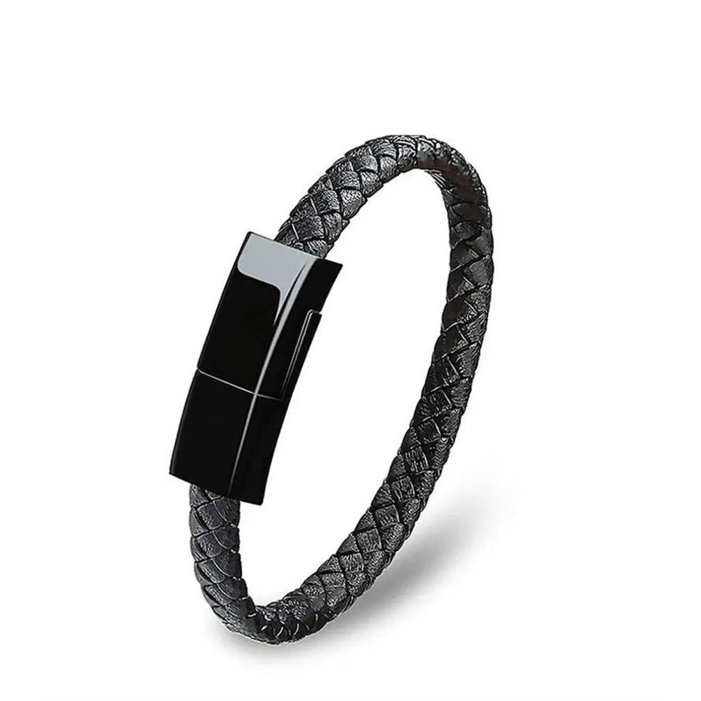 USB Bracelet Charger – Leather Design Gadget-3