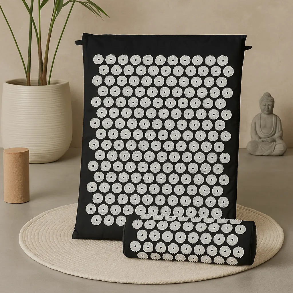 Ensemble tapis d’acupression et coussin d’acupression en points pour yoga