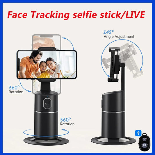Gimbal suivi de visage intelligent avec rotation 360° pour filmer en mains libres-Smart Face Tracking Phone Gimbal Gadget-3