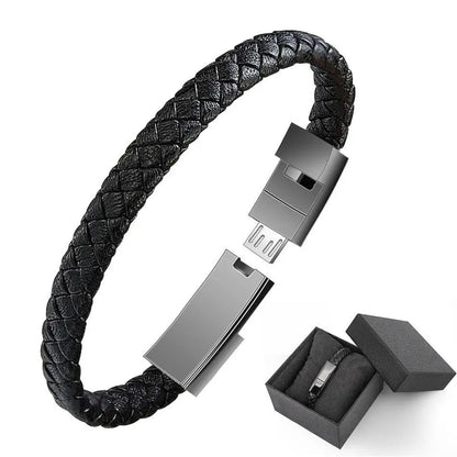 USB Bracelet Charger – Leather Design Gadget-3
