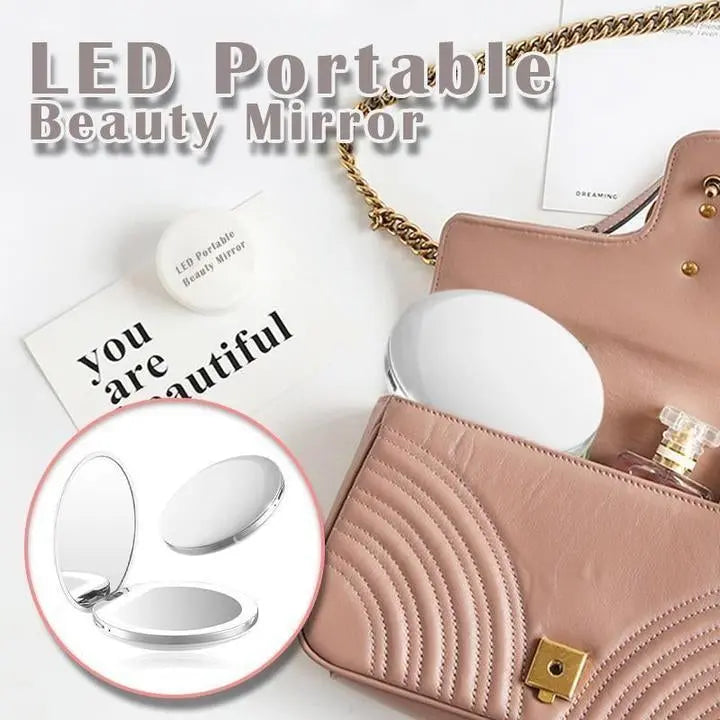 Miroir de maquillage LED multifonction avec base rechargeable et lumière douce