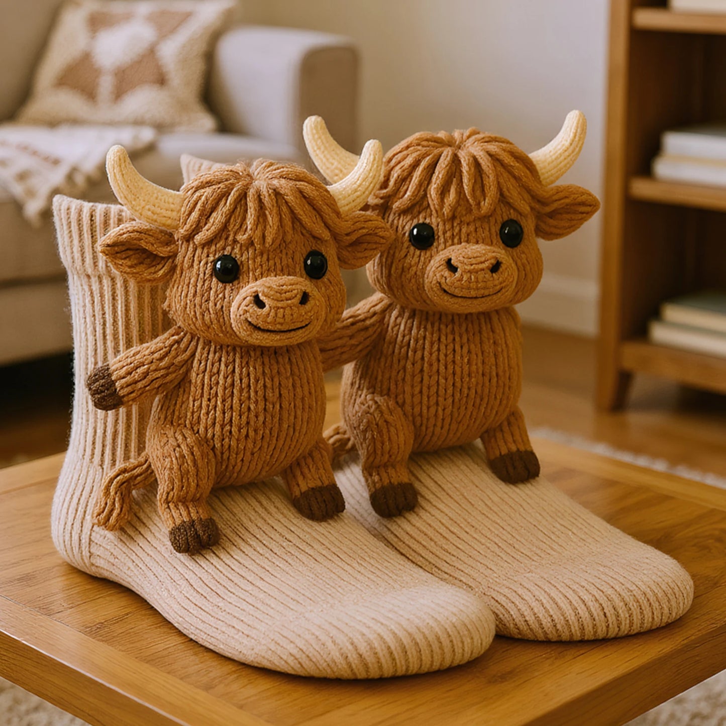 3D Cute Animals Hug Sock Knit Koala Sloth Cat Animal Socks Fall Winter Handmade Crocheted Warm Cozy Funny Socks Novelty Stocking