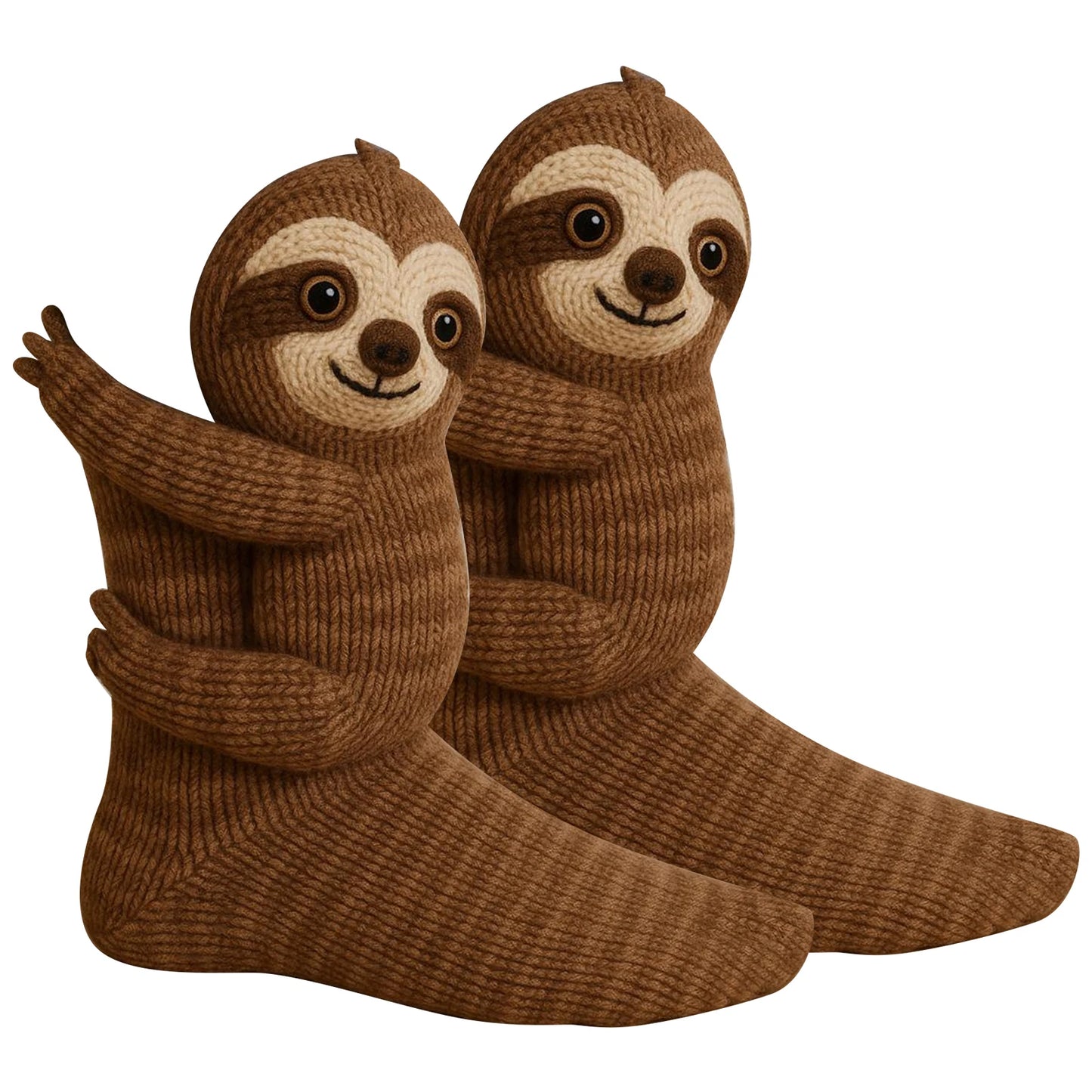 3D Cute Animals Hug Sock Knit Koala Sloth Cat Animal Socks Fall Winter Handmade Crocheted Warm Cozy Funny Socks Novelty Stocking