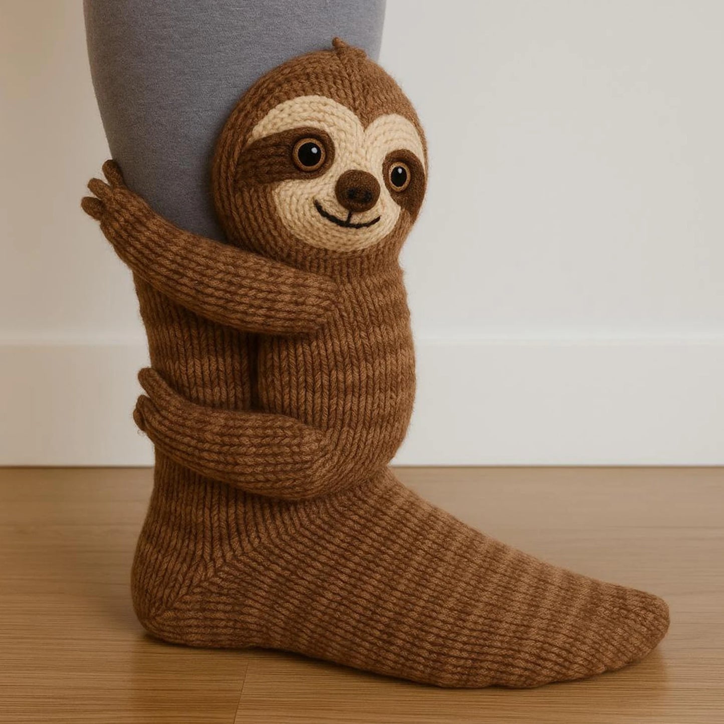 3D Cute Animals Hug Sock Knit Koala Sloth Cat Animal Socks Fall Winter Handmade Crocheted Warm Cozy Funny Socks Novelty Stocking