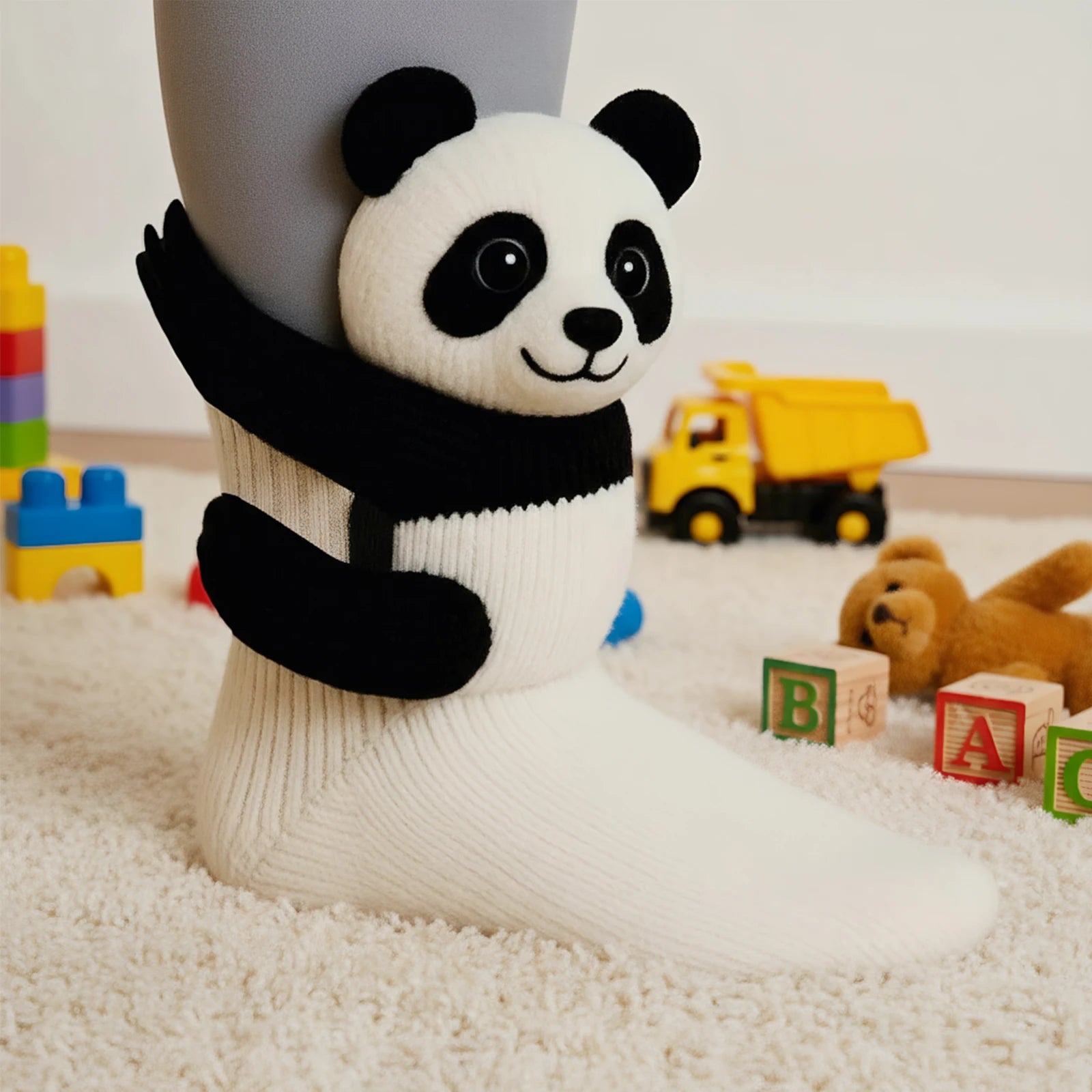 3D Cute Animals Hug Sock Knit Koala Sloth Cat Animal Socks Fall Winter Handmade Crocheted Warm Cozy Funny Socks Novelty Stocking