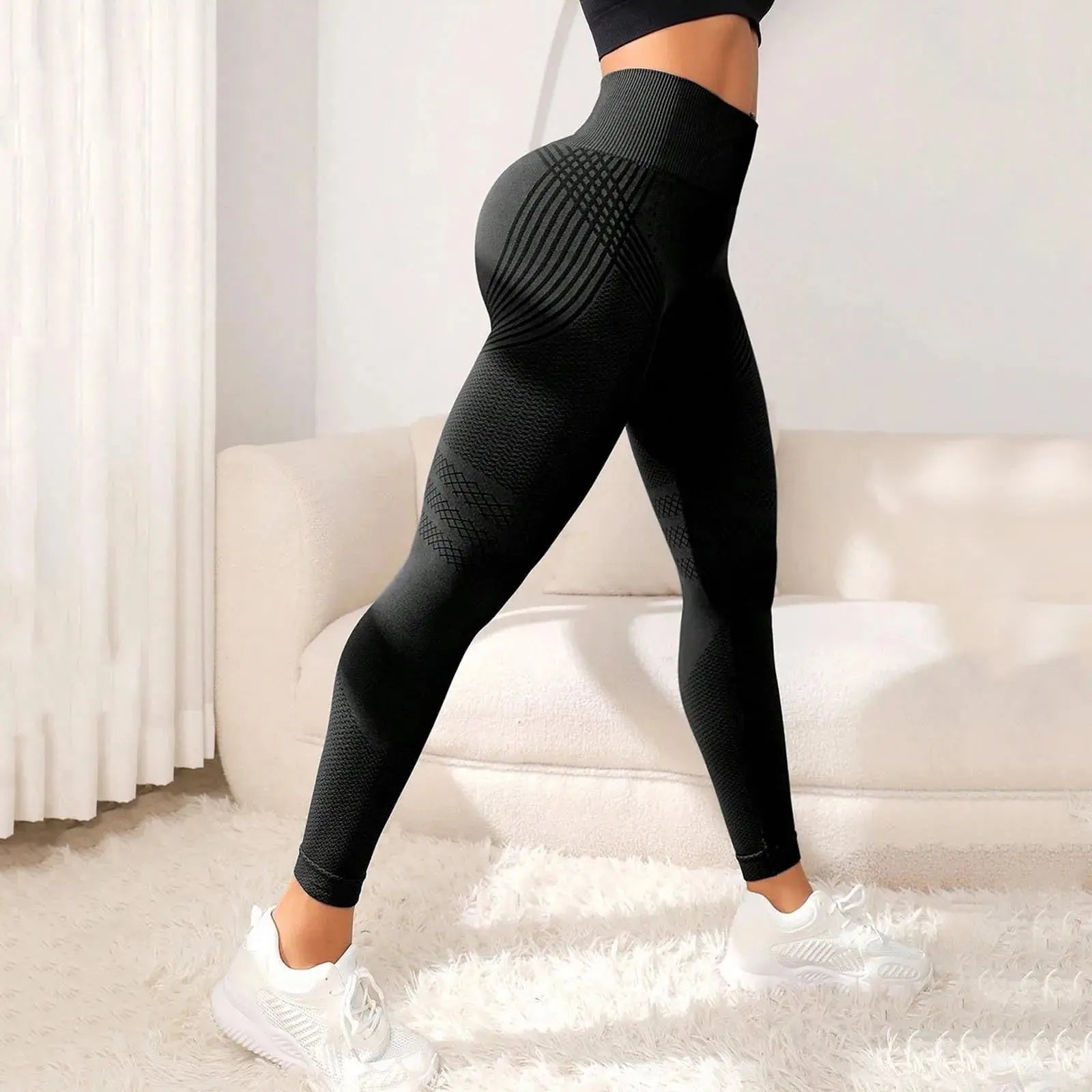 Legging push-up noir pour femme – effet anti-cellulite et rehausseur de fesses