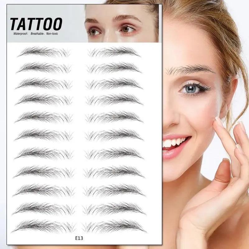 4D Waterproof Eyebrow Tattoo Stickers Health & Beauty-5